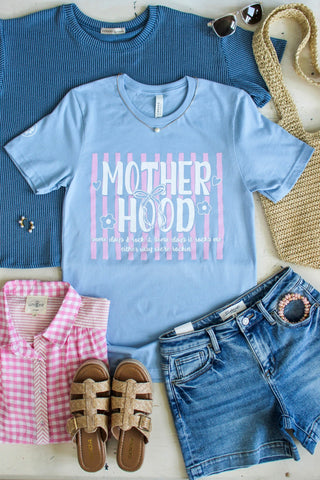 Rockin’ Motherhood Graphic Tee • Light Blue