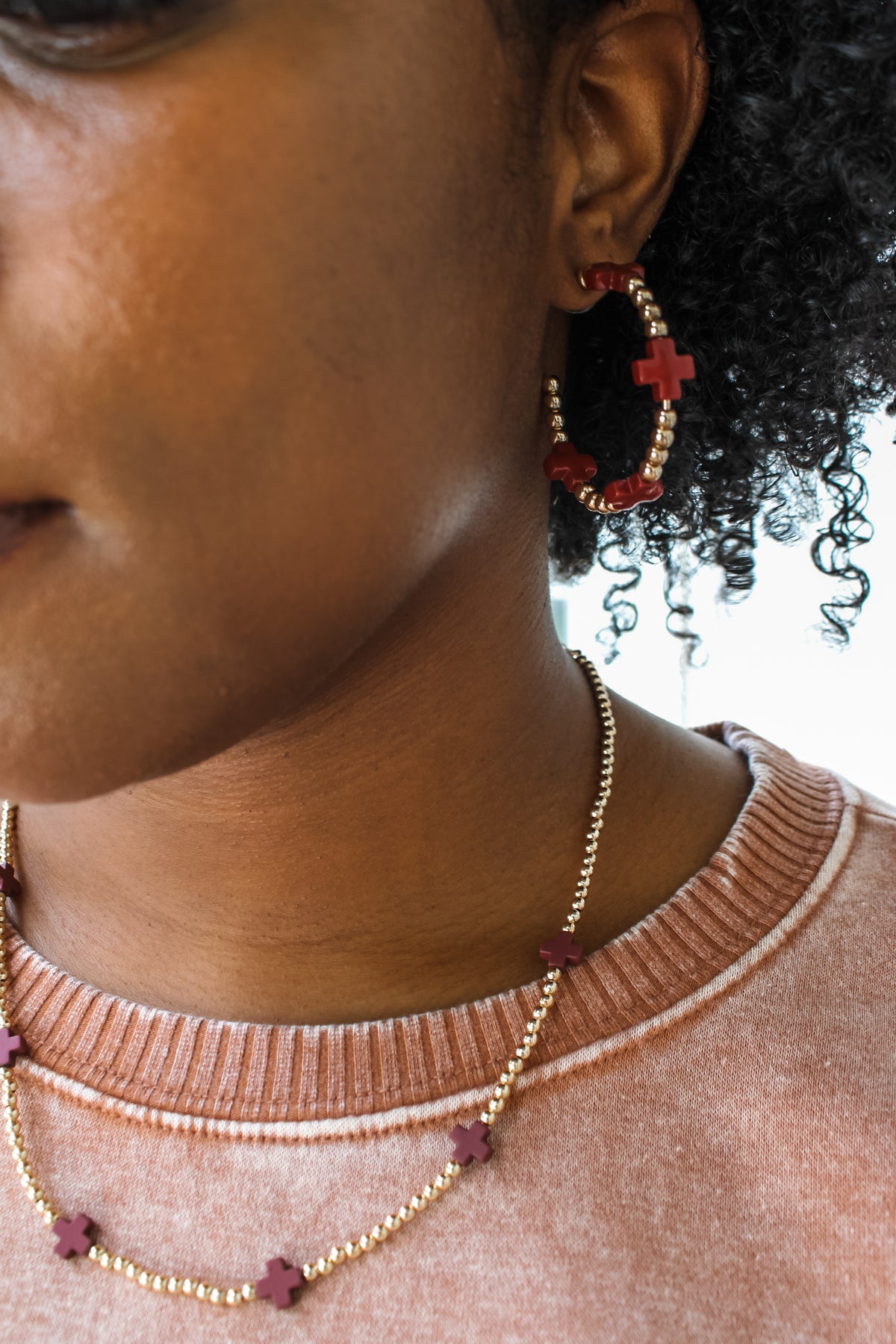 Crossing Paths Hoop Earrings • Wine