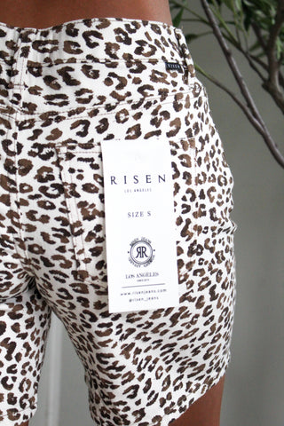 Claudia High Rise Shorts • Cream Leopard
