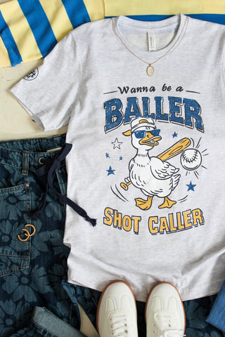 Wanna Be A Baller Graphic Tee • Ash Grey