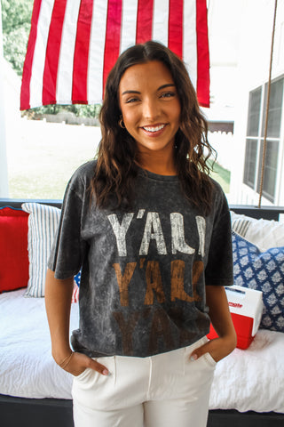 Y’all Y’all Graphic Top • Black