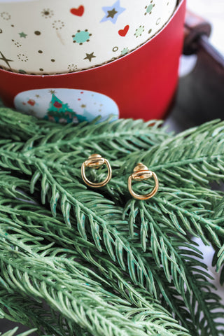 Harlow Horsebit Stud Earrings • Gold