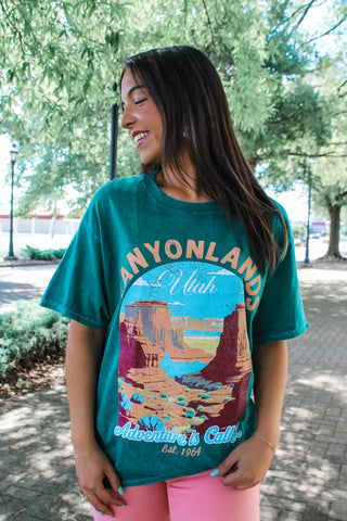 Canyonlands Graphic Top • Mineral Green final sale