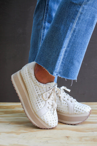Lace It Up Platform Sneaker • Cream