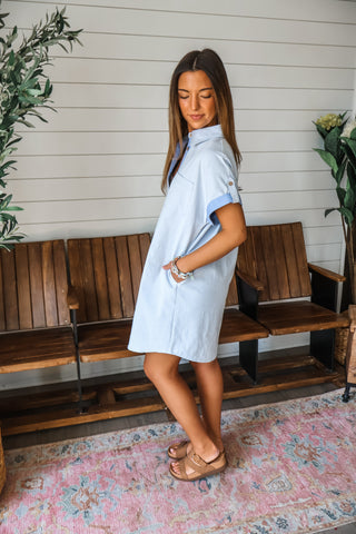 Weekend Plans Shirtdress • Blue - FINAL SALE
