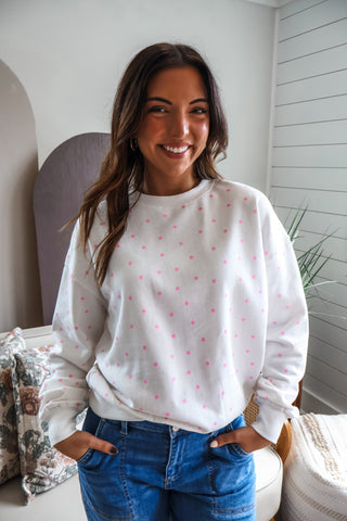 Parker Dotted Pullover • White