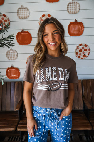 Game Day Football Graphic Tee • Mocha
