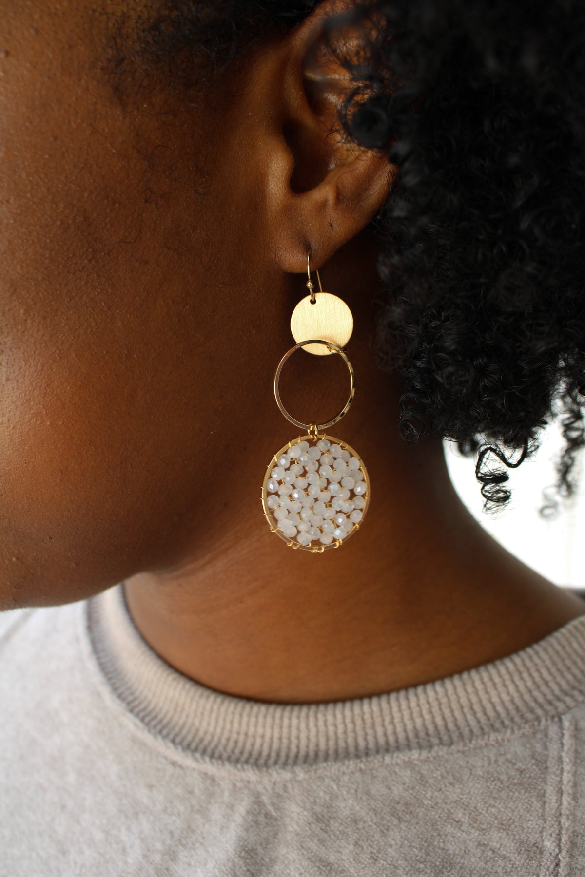 Polished Sparkle Earrings • White