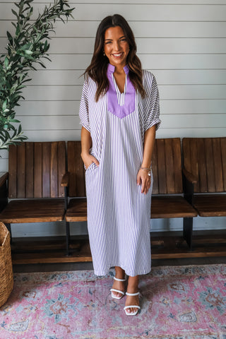 Good Graces Striped Midi • Lavender