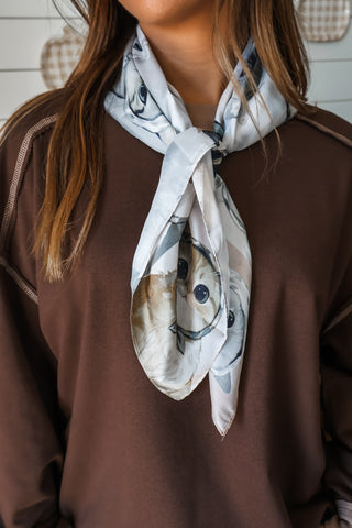 Purr-fectly Posh Silk Scarf • Grey Multi