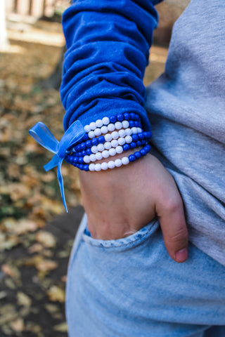 Celebrate With Cheer Bracelet • White/Blue