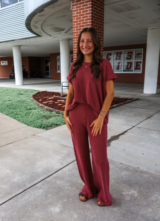 Daily Downtime Pant Set • Maroon