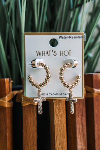 Inner Sparkle Hoop Earrings • Gold