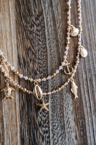 Sparkles & Sunshine Layered Necklace • Iced Pink
