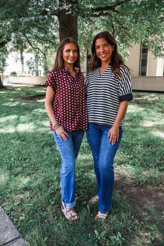 Class Act Polka Dot Top • Wine