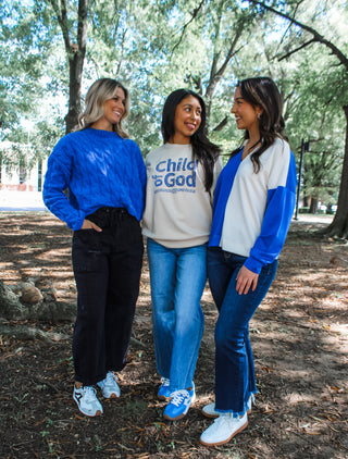 Child Of God Embroidered Scuba Sweatshirt • Oatmeal - FINAL SALE