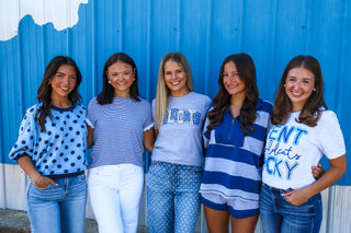 Poppy Polka Dot Pullover • Blue
