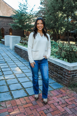 Cashmere Dreams Pocket Sweater • Cream - FINAL SALE