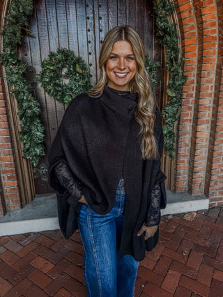 Winter Romance Mesh Top • Black