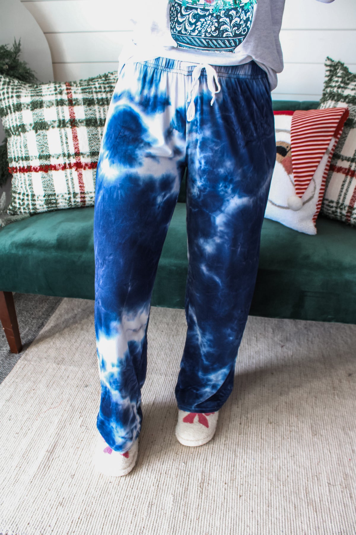 Jingle Jam Tie Dye Pants • Navy