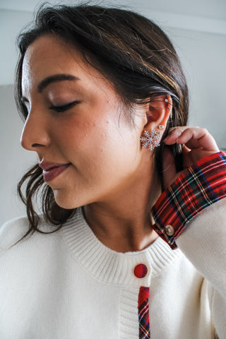 Snowflakes & Sparkle Earrings • Silver