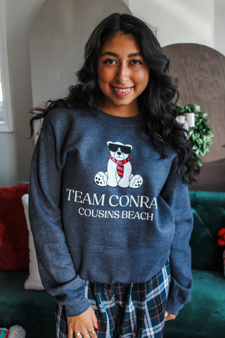 Team Conrad Cousins Beach Graphic Sweatshirt • Charcoal