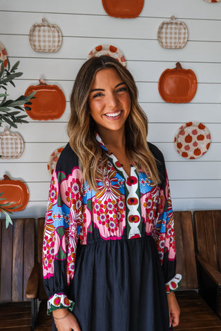 Flower Patch Midi • Black