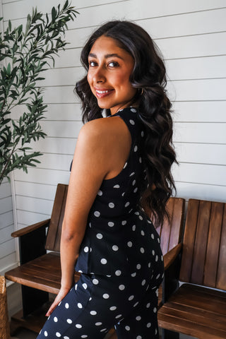 Polka Dot Chic Pant Set • Black - FINAL SALE