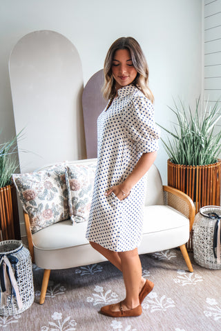 A Dotted Statement • Cream/Navy