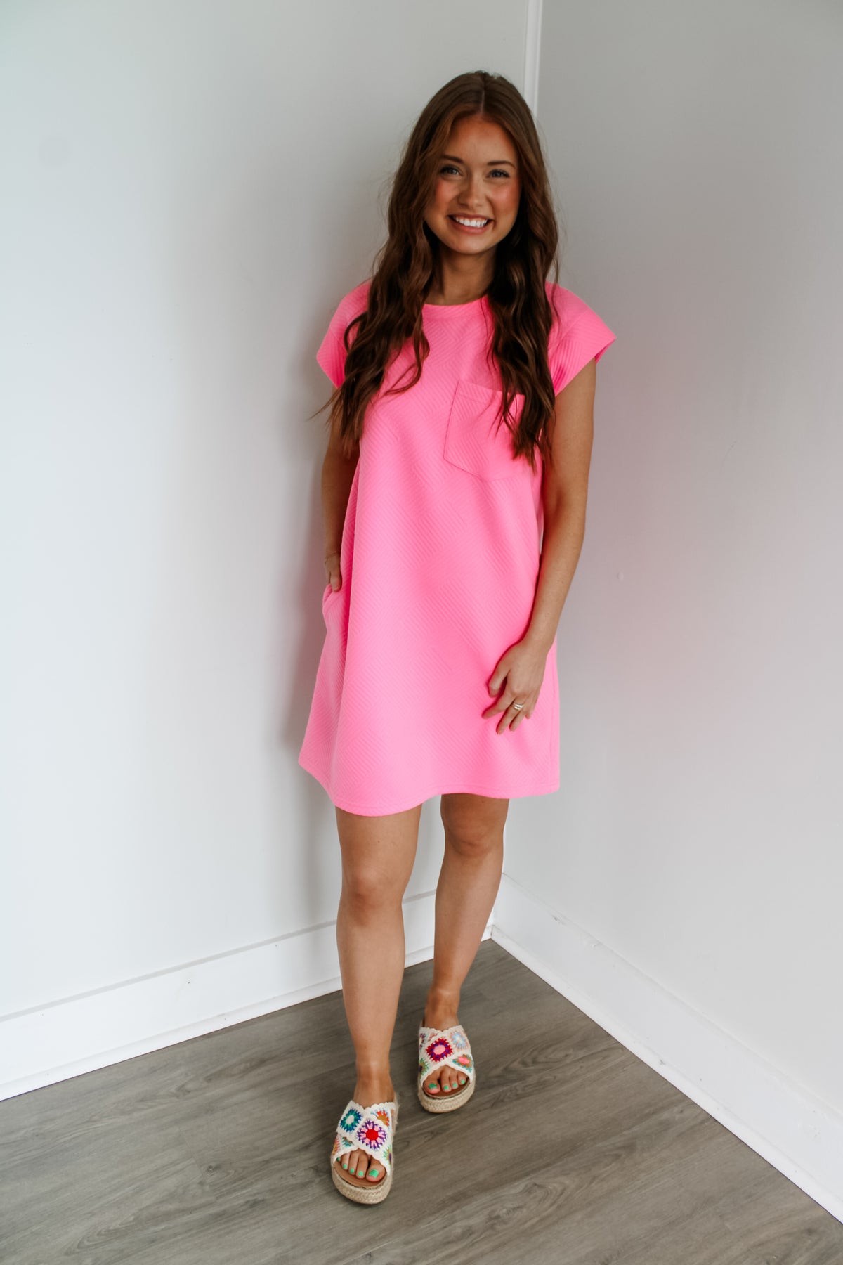 Cool & Collected Pocket Dress • Pink