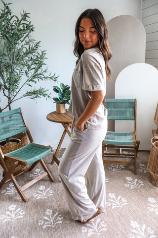 Sundrenched Pocket Pant Set • Taupe
