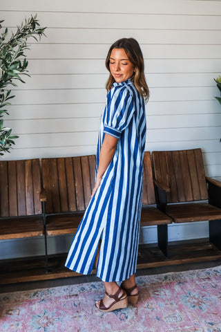 Oasis Stripes Pocket Dress • Blue - FINAL SALE