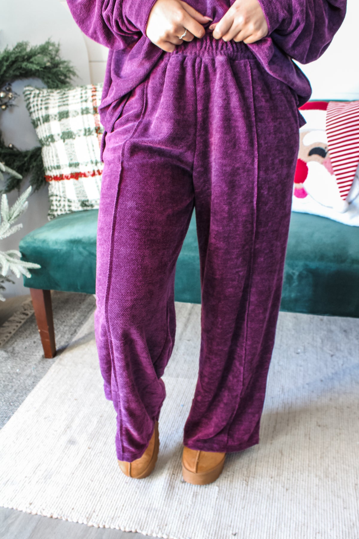 Pretty Cozy Chenille Pants • Purple