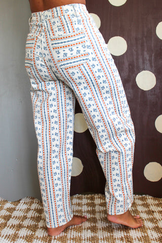 Poppy Printed Wide Leg Pants • Cream