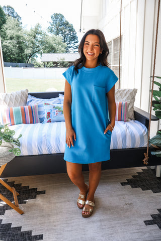 Step Into Style Pocket Dress • Blue