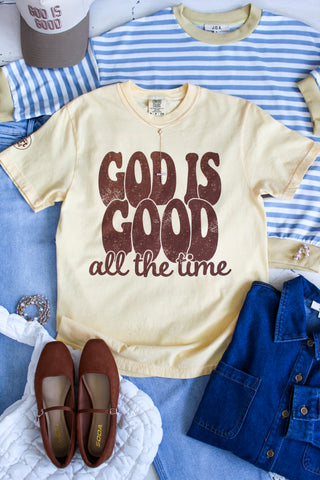 God Is Good All The Time Graphic Tee • Butter Yellow