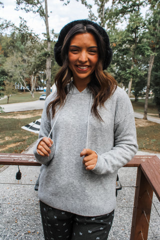 Cozy Dreams Knit Hoodie • Heather Grey