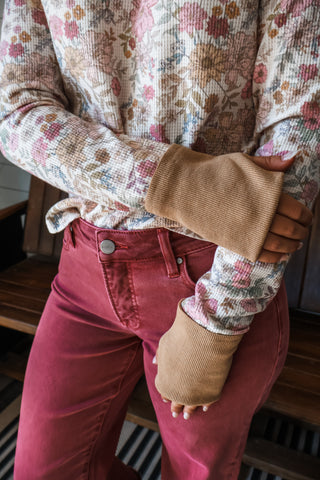 Flower Fields Waffle Top • Tan
