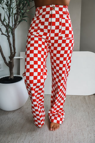 Pitch Perfect • red checkerboard denim