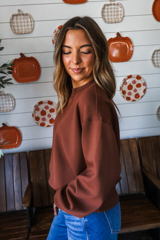 Laidback Luxe Pullover • Chocolate