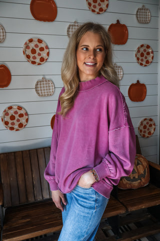 Willow Mock Neck Pullover • Orchid
