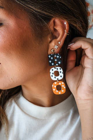 Hey Boo Acrylic Earrings • Black Mix
