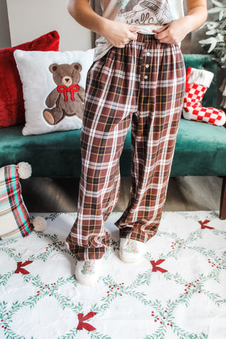 Fireside Flannel Pants • Brown Plaid