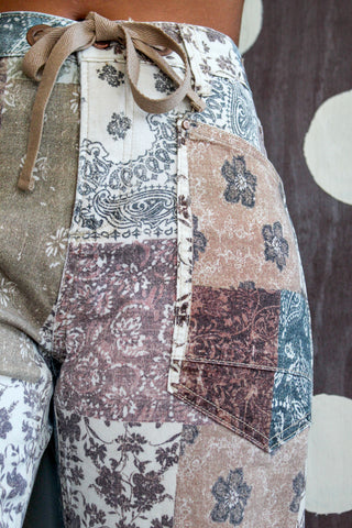 Haisley Patchwork Barrel Leg • Mocha