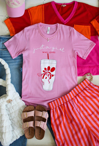 Just A Girl Who Loves Chick-fil-A Graphic Tee • Pink
