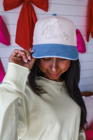 God’s Country Trucker Hat • Light Denim