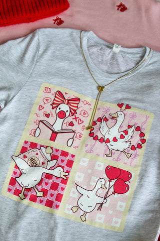 Silly Goose Sweetheart Graphic Tee • Ash Grey