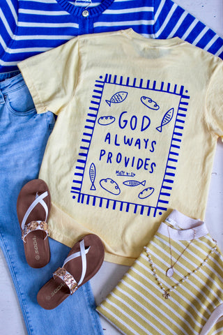 God Always Provides Graphic Tee • Lemon