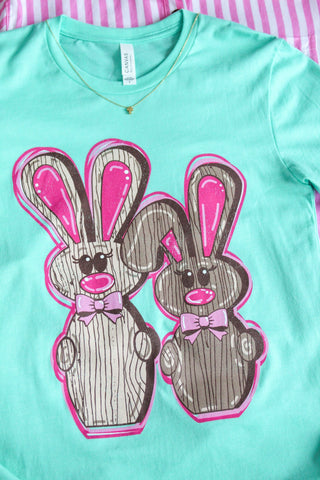 Bunnies & Bows Graphic Tee • Mint