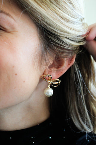 Beautiful Blessings Bow Earrings • Gold